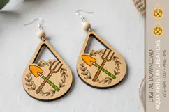 Gardening Tools Earrings, Garden Laser Cut Earrings, Spring Product Image 1