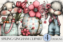 Whimsical Spring Gingham Clipart Product Image 1