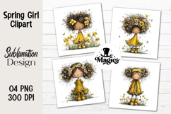 Spring Girl Clipart PNG Product Image 1