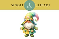 Spring Gnome Easter Clipart Watercolor PNG Product Image 1