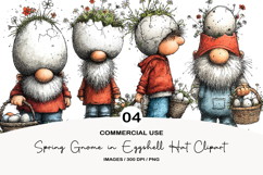 Spring Gnome in Eggshell Hat Clipart Product Image 1