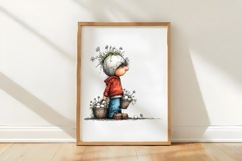 Spring Gnome in Eggshell Hat Clipart Product Image 3