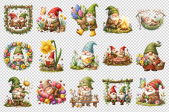 Spring Gnome clipart printable sublimation bundle png Product Image 2