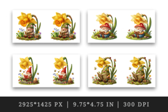 Spring Gnome mug wrap printable sublimation design Product Image 2
