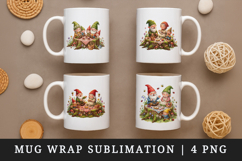Spring Gnome mug wrap printable sublimation design Product Image 1
