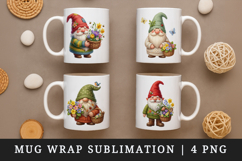 Spring Gnome mug wrap printable sublimation design Product Image 1