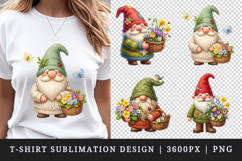 Spring Gnome t-shirt printable sublimation design png Product Image 1
