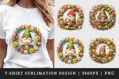 Spring Gnome t-shirt printable sublimation design png Product Image 1