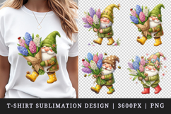 Spring Gnome t-shirt printable sublimation design png Product Image 1