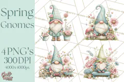 Spring Garden Gnome Clipart, Gnome PNG, Cute Garden Clip Art Product Image 1