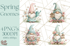 Spring Garden Gnome Clipart, Gnome PNG, Cute Garden Clip Art Product Image 1