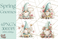 Spring Garden Gnome Clipart, Gnome PNG, Cute Garden Clip Art Product Image 1