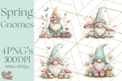 Spring Garden Gnome Clipart, Gnome PNG, Cute Garden Clip Art Product Image 1