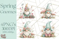 Spring Garden Gnome Clipart, Gnome PNG, Cute Garden Clip Art Product Image 1