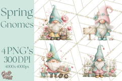Spring Garden Gnome Clipart, Gnome PNG, Cute Garden Clip Art Product Image 1