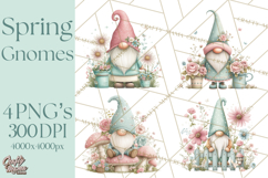 Spring Garden Gnome Clipart, Gnome PNG, Cute Garden Clip Art Product Image 1