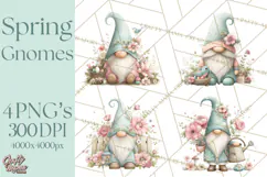 Spring Garden Gnome Clipart, Gnome PNG, Cute Garden Clip Art Product Image 1