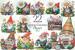 Spring Gnomes Watercolor Clipart Product Image 1