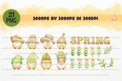 Spring Gnomes Watercolor Clipart Set Product Image 2