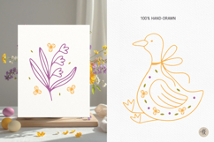 Cute Easter Goose SVG Cut Files, Spring Flower PNG Cliparts Product Image 5
