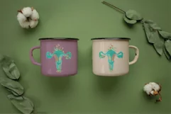Watercolor floral blue green Uterus health graphic decor. Product Image 5
