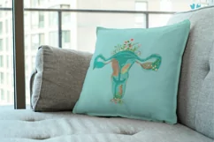 Watercolor floral blue green Uterus health graphic decor. Product Image 7