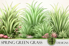 Watercolor Spring Green Grass Clipart Product Image 1