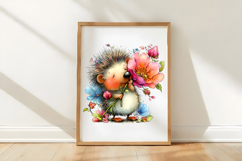 Whimsical Spring Hedgehog Clipart Product Image 2