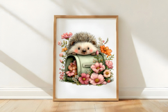 Whimsical Spring Hedgehog Clipart Product Image 2