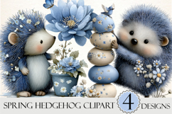 Whimsical Spring Hedgehog Clipart Product Image 1