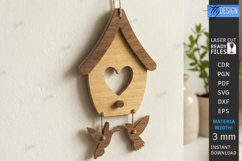 Spring Birdhouse Wall Decor Laser Cut Bundle | Home Decor Product Image 19