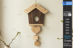 Spring Birdhouse Wall Decor Laser Cut Bundle | Home Decor Product Image 20