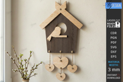 Spring Birdhouse Wall Decor Laser Cut | Home Decor Product Image 1