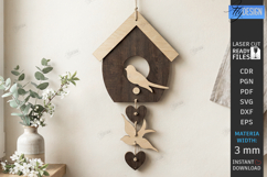 Spring Birdhouse Wall Decor Laser Cut | Home Decor Product Image 1