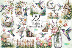 Spring Hummingbird Clipart Product Image 1