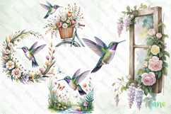 Spring Hummingbird Clipart Product Image 1
