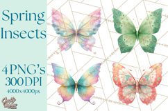 Butterfly Clipart, Dragonfly Clip Art PNG, Pastel Spring Product Image 1