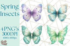 Butterfly Clipart, Dragonfly Clip Art PNG, Pastel Spring Product Image 1