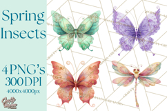 Butterfly Clipart, Dragonfly Clip Art PNG, Pastel Spring Product Image 1