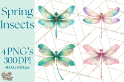 Butterfly Clipart, Dragonfly Clip Art PNG, Pastel Spring Product Image 1