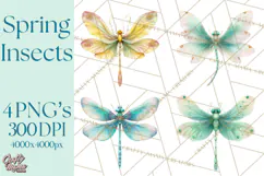 Butterfly Clipart, Dragonfly Clip Art PNG, Pastel Spring Product Image 1
