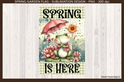 Spring Is Here Frog Garden Flag PNG Sublimation Design Product Image 2