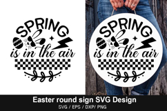 Easter Round Sign SVG Design - Some bunny loves wine Product Image 3