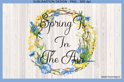 Spring Is In The Air Blue Bird Floral Wreath Png Design Product Image 1