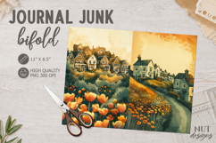 Cottage Village Bifold floral vintage houses nostalgic Product Image 1