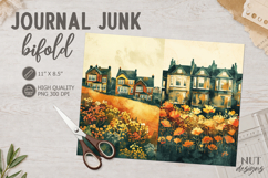 Cottage Village Bifold floral vintage houses nostalgic Product Image 1