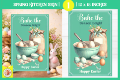 Vintage Easter Kitchen Sign Design,Easter Baking Print Product Image 1