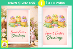 Vintage Easter Kitchen Sign Design,Easter Baking Print Product Image 1