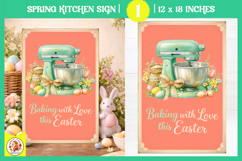 Vintage Easter Kitchen Sign Design,Easter Baking Print Product Image 1