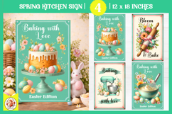 Vintage Easter Kitchen Sign Design,Easter Baking Print Product Image 1